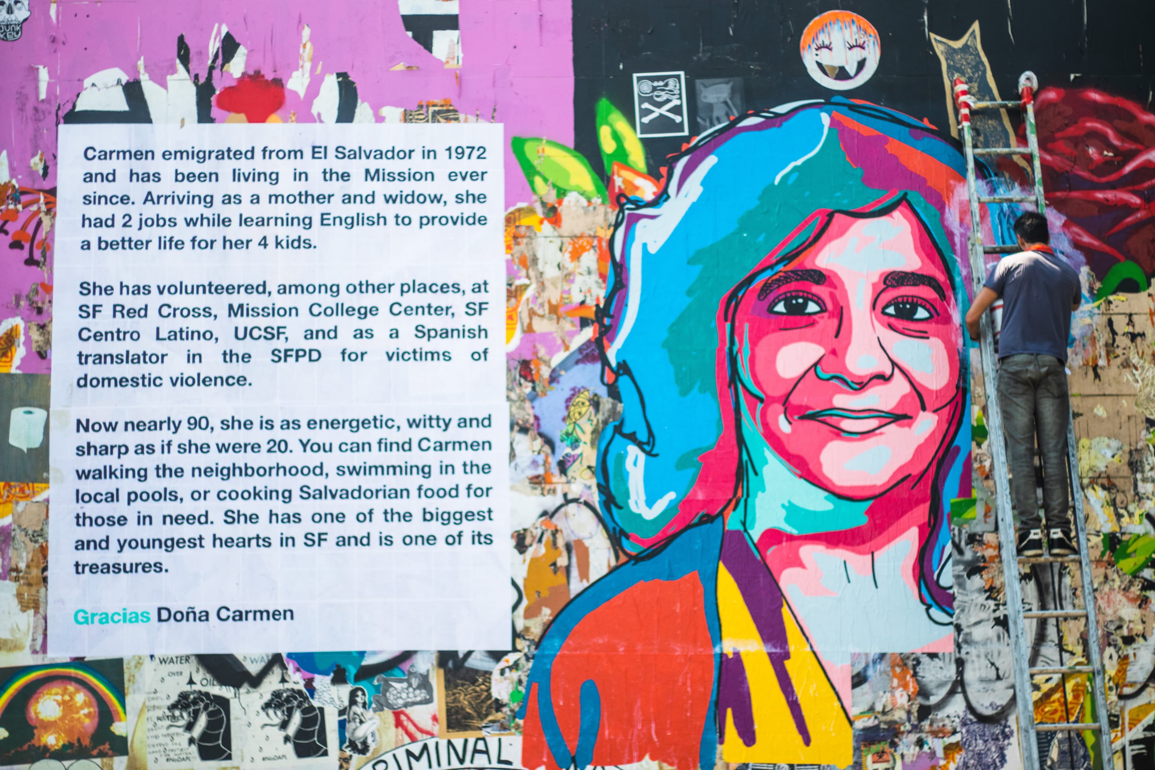 Street mural of Doña Carmen